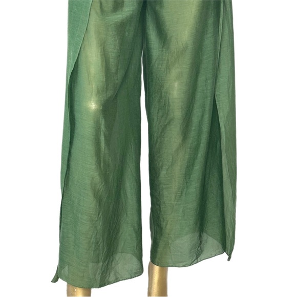 AMIR SLAMA 100% VISCOSE SHEER PALAZZO PANTS SZ M made in Brazil - Picture 5 of 8